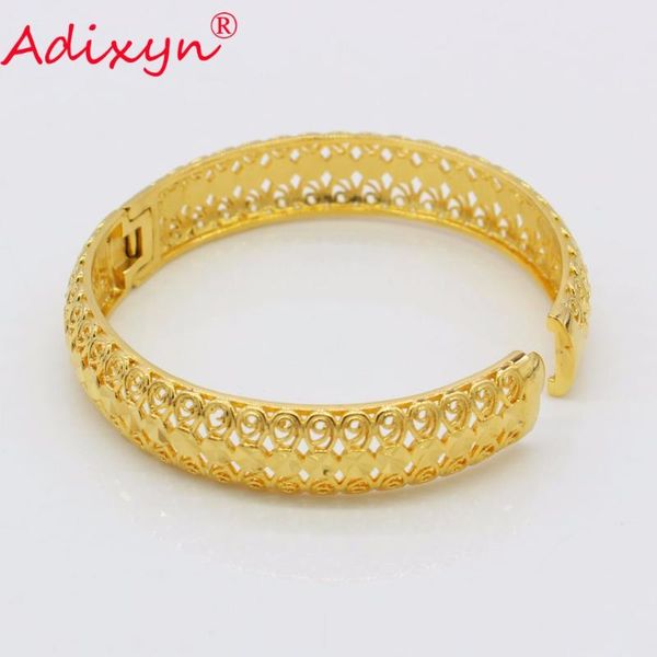 

adixyn dubai (can open) bangle for women/girls gold color african middle east bracelet jewelry gifts n072411, Black