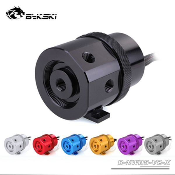 

fans & coolings bykski water cooling full metal aluminum version pwm d5 pump head 3.8m flow 1100l/h red gold black grey blue b-nwd5-v2-x
