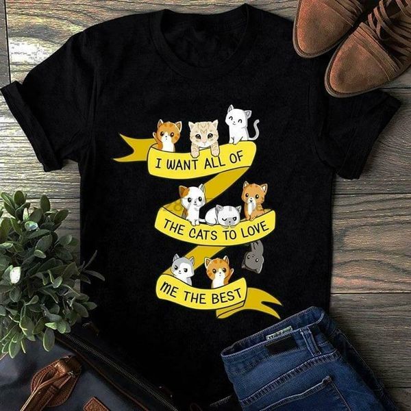 

я хочу, чтобы все the cats to love me the best men t shirt black хлопок s 4xl