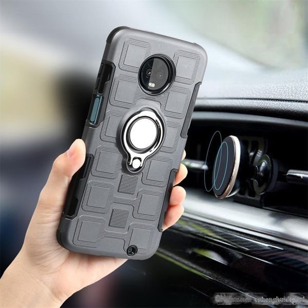 

armor phone case tpu pc magnetic with kickstand for motorola moto z3 play samsung galaxy note 9 anti-fall cover 360 degree holder