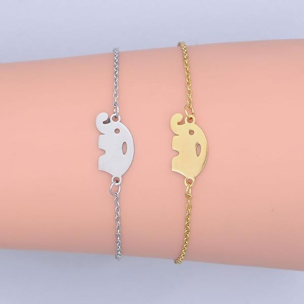 

100% stainless steel dainty baby elephant charm bracelet for women wholesale high polished bracelets factory sale, Black