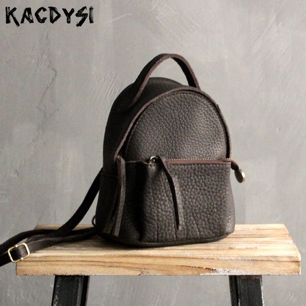 

2020 new arrivals original genuine leather small women backpack cow leather girl mini school bag cross shoulder bag