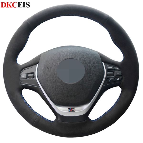 

diy hand-stitched black soft suede car steering wheel cover for f45 2014-2020 f20 2012-2020 f31 f30 f34 2013-2020 f32