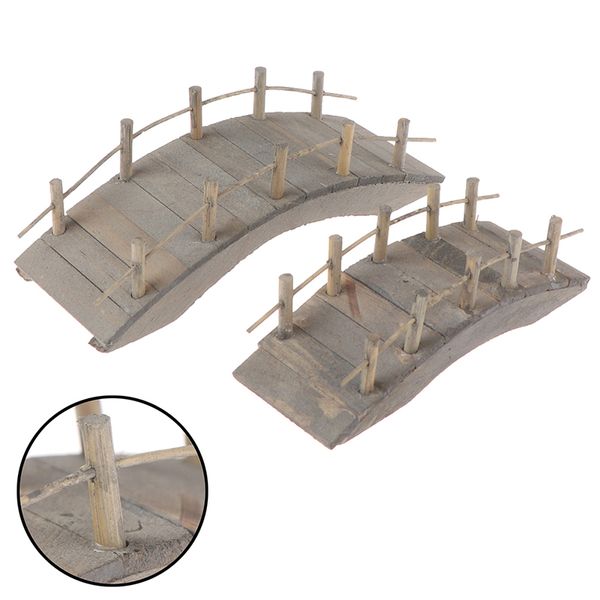 

1:12 dollhouse mini wooden arch bridge garden miniatures bridge for ornament dollhouse home decor craft garden miniatures