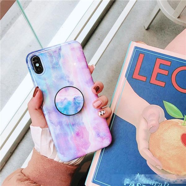 

new soft tpu phone case colorful smooth marble iphone case for iphone 6 case 7 8 plus x xr xs max with bracket