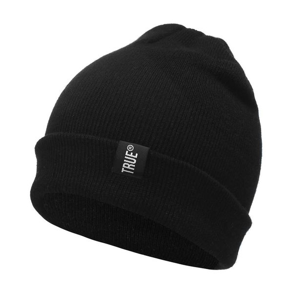 

skullies true women winter hop beanies casual men cap hip bonnet hat color gorro knitted fashion letter for solid lmsxu pingtoy, Black;white