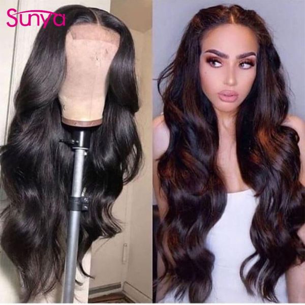 

malaysian body wave lace closure wigs pre plucked remy 4*4 lace closure human hair wigs for black women 150% density wig, Black;brown