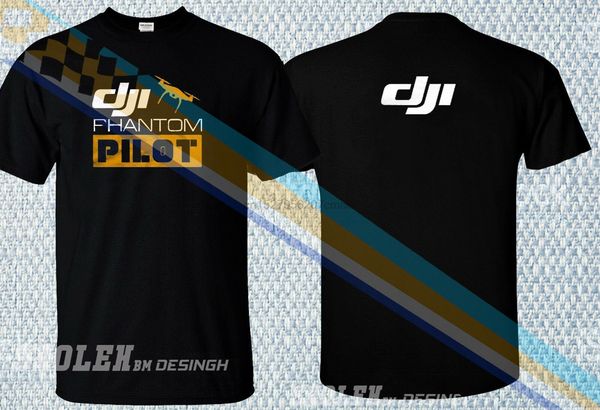

limited dji phantom pilot t-shirt new logo 2 side men black t-shirt