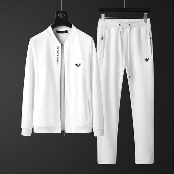 

2020 новая мода мужская дизайнер sportswear мужские костюмы вышивки трек костюм jogger sportswear молния теплый пиджак спортивная одежда муж, Gray