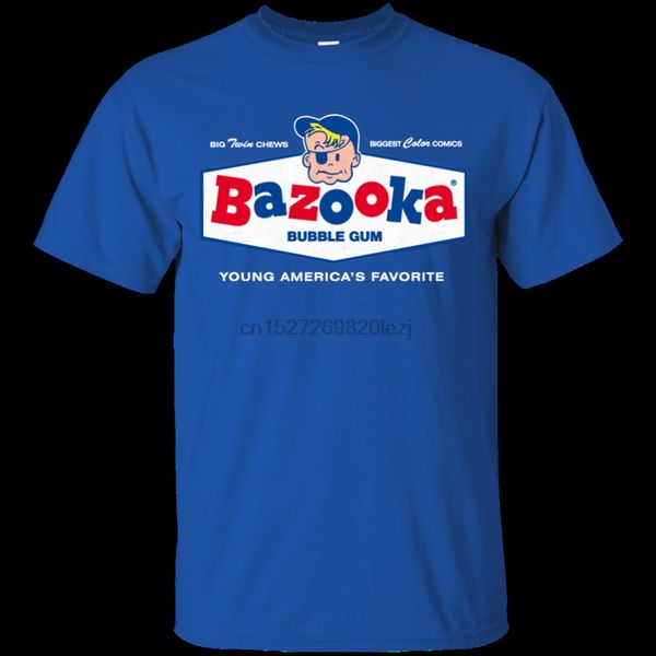 

bazooka chewing bubble gum joe retro candy t-shirt s round neck tee shirt