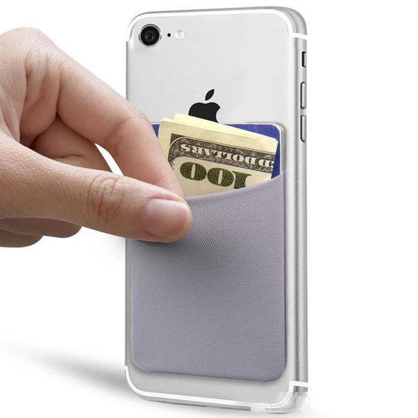 

elastic lycra card holder cell phone wallet case ultra-slim self adhesive credit card wallets for smartphones