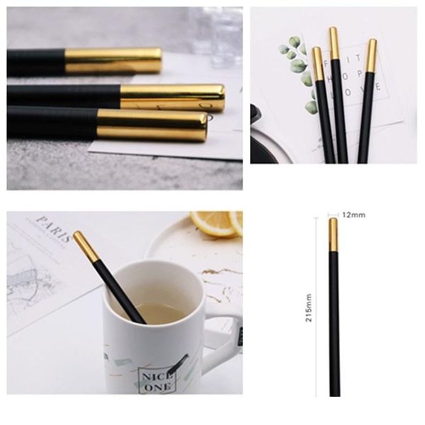 

fashion2020 stainless steel drinking straw black gold simplicity juice straw outdoor kitchen tools 215*12mm reusable strawst2i5764