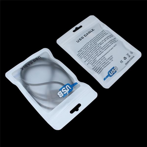 

10.5*15cm white retail packaging zipper plastic package bag for samsung s20 iphone x xr xs max usb charger cable 2000pcs