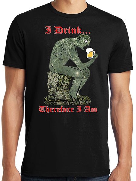 

i drink therefore i am funny t-shirt men short sleeve t- shirt