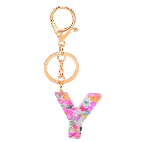 

fashion design handmade kc gold plated 26 resin letters charm keychain key chain for gift, Silver