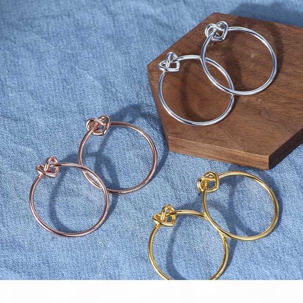 

european and american trend card knot hollowed out love fashion big ear circle ladies, Golden