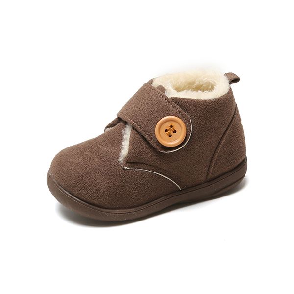 

2020 winter baby girls boys snow boots warm plush windproof infant toddler boots soft bottom non-slip kids shoes children, Black;grey