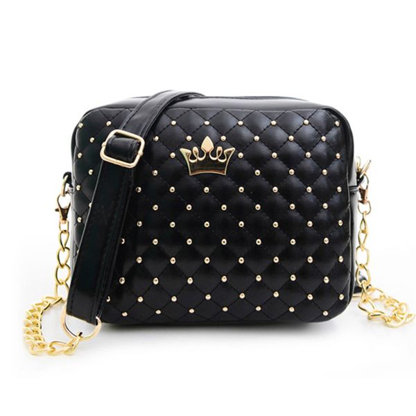 

mooedcoe small women bag fashion handbag with crown mini rivet shoulder bag women messenger 2020 wmi-016