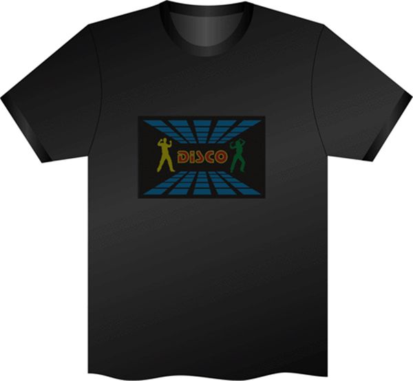 

унисекс звук активированный led el panel музыка t-shirt партия танец диско концерт s diy prited футболочку