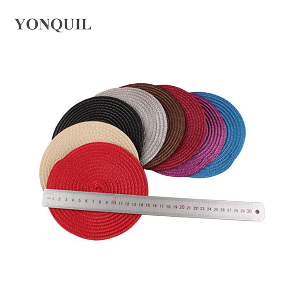 

stingy brim hats imitation straw fascinator base 15 cm size round chapeau cap for women hat diy hair accessories bride headwear, Blue;gray
