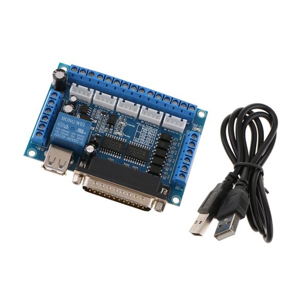 

mach3 5-axis cnc адаптер интерфейса breakout board шагового двигателя driver w / usb 12-24в