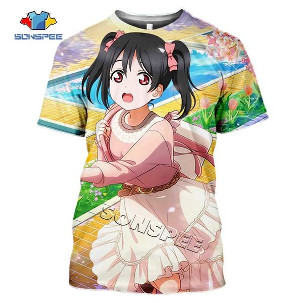

men anime loli girl love live 3d print shirts plus size oversized humor men clothing