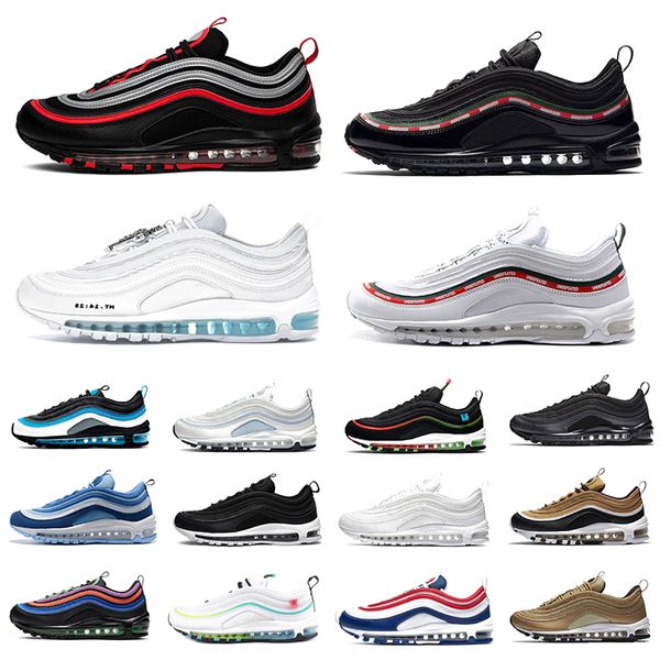 

triple white black 97 mens running shoes ghost mschf x inri jesus undefeated 97s men women trainer sports sneakers chaussures zapatos scarpe, White;red