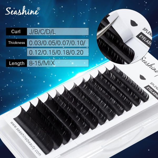 

seashine faux mink eyelashes thickness 0.03 to 0.20 individual eyelash lashes soft eyelash extension false