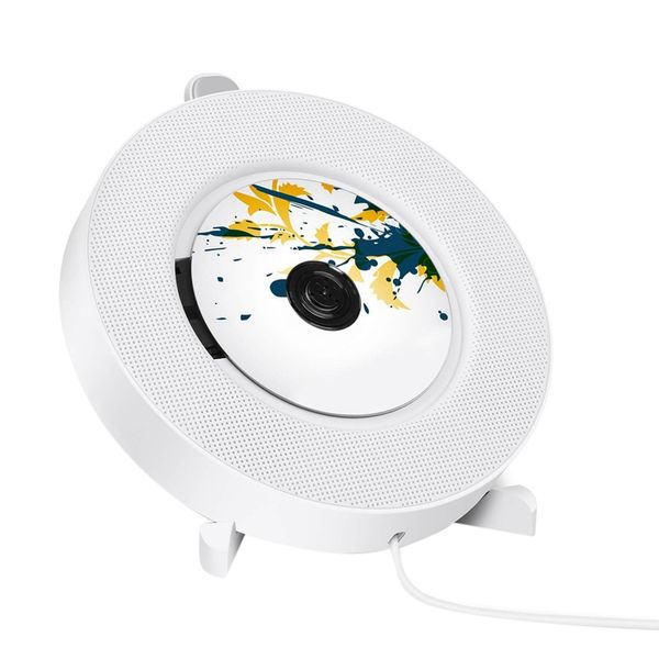 

ams-portable cd player with bluetooth, wall mountable cd player with remote control for home built-in hifi speakers headpho