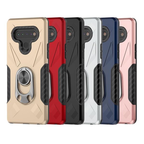 

for lg stylo 6 case pc tpu ring kickstand shock absorption protective for lg k40s k50s phone case cover ing