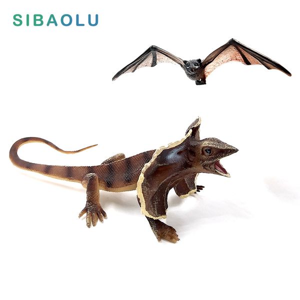 

decorative objects & figurines simulation frilled lizard figures animal model bat miniature fairy pvc craft home decor garden decoration acc