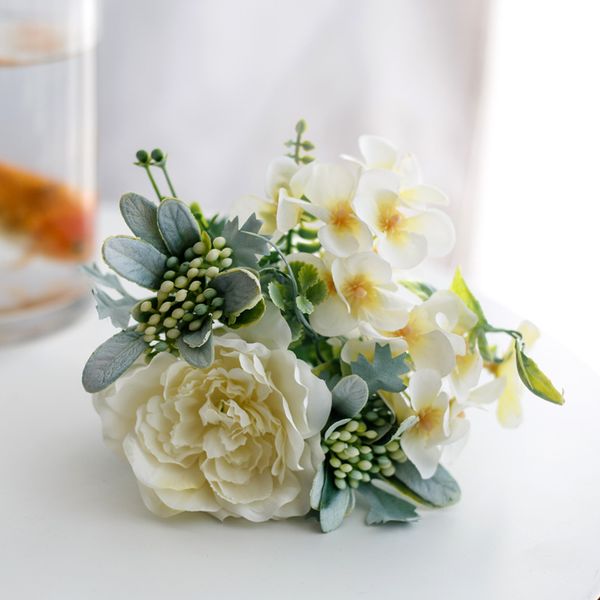 

silk artificial rose flowers simulation real touch rose bride bouquet xmas party decor faux fake flowers wedding home decoration