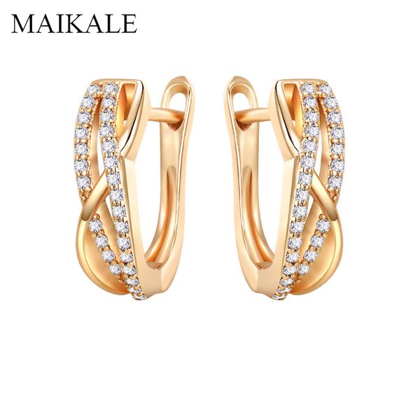 

maikale rose gold zircon stud earrings for women black cubic zirconia geometric korean earrings fashion jewelry gifts brincos, Golden;silver