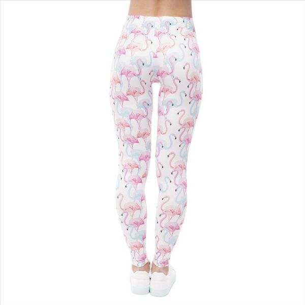 

women high waist legging flamingo magico colors printing fashion leggings fitness woman pants, Black