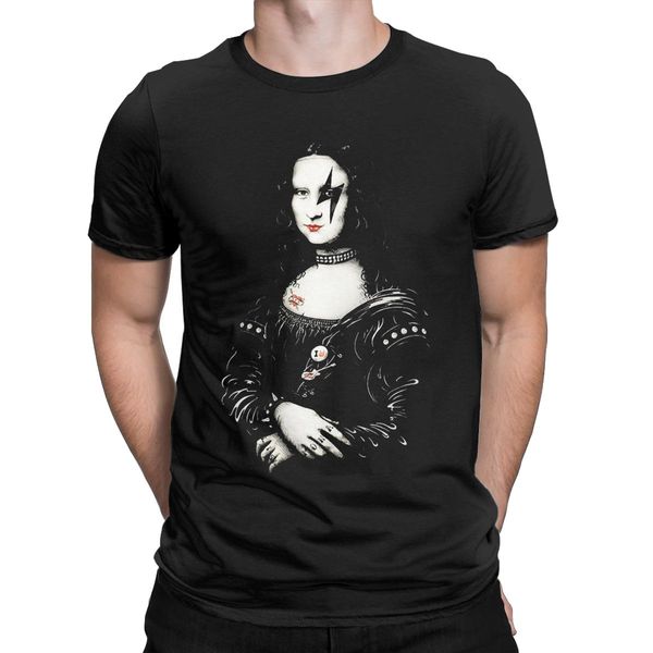 

heavy metal mona lisa t shirts for men 100% cotton funny t-shirt round neck tees short sleeve party