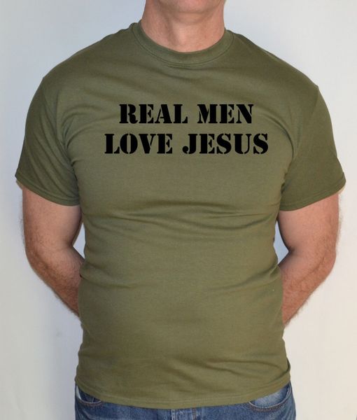 

fashion summer straight 100% cotton real men love jesus ,christian,god,religion,fun,t shirt tee shirt