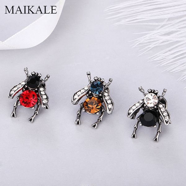

pins, brooches maikale lovely crystal insect brooch pins rhinestone bee for women jewelry suit shawl bag accessories punk gifts, Gray