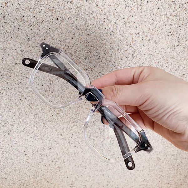 

fashion sunglasses frames lnfcxi double rivet square glasses frame women can be myopia anti-blue clear, Black