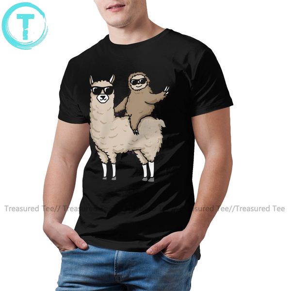 

llama футболка llama и лень подарков t-shirt классический негабаритные tee shirt отпечатано высокий хлопок мужские футболки