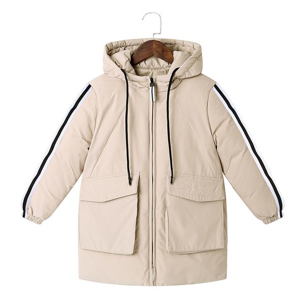 

yixin feather children's down jacket mid-length thickened down jacket for boys and girls medium and large children's western style, White