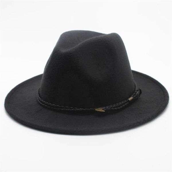 

wide brim hats fedora hat for men women wool trilby casual wild size 56-58cm, Blue;gray