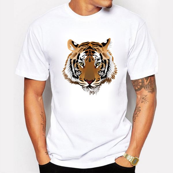 

blwhsa new summer men t-shirts printing tiger head character design 100% cotton short sleeve tees shirts for men