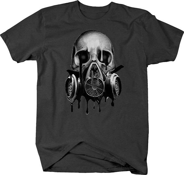 

retro melting skull gas mask blood red eyes graphic t shirt for men 5xl