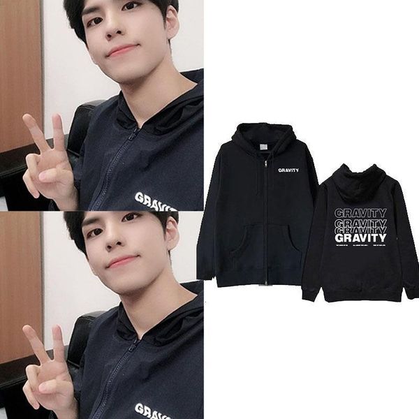 

kpop day6 gravity concert jae same cap hoody fall winter women men zipper hoodies long sleeve pullover outerwears coats, Black