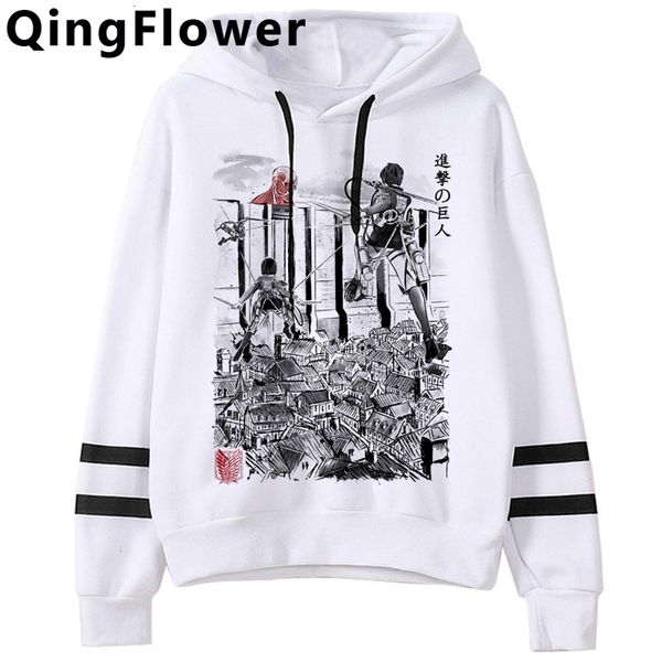 

attack on titan fashion japanese anime cool hoodies men funny cartoon streetwear sweatshirt graphic hip hop hoody male, Black