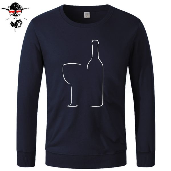

wine glass and bottle hoodies fashion o-neck long sleeve cotton men clothing hoodies, sweatshirts