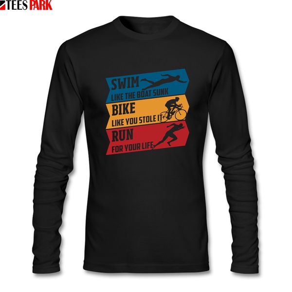 

triathlon t shirts men printed o neck long sleeve t-shirt clothes graphic tee shirts abstract top