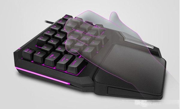 

kenelc new professiona wired gaming keypad colorful rgb led backlight 35 keys one-handed keyboard gamer keypad
