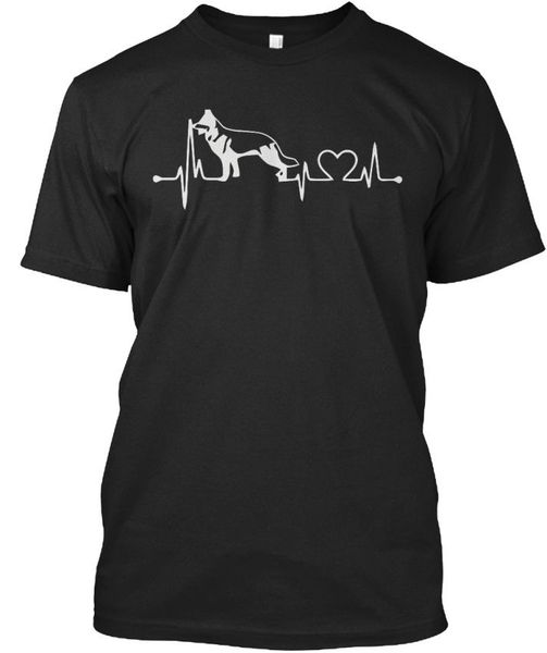 

new fashion men's short sleeve novelty cool men short sleeve tshirt german shepherd heartbeat swea stylischest shirt maker