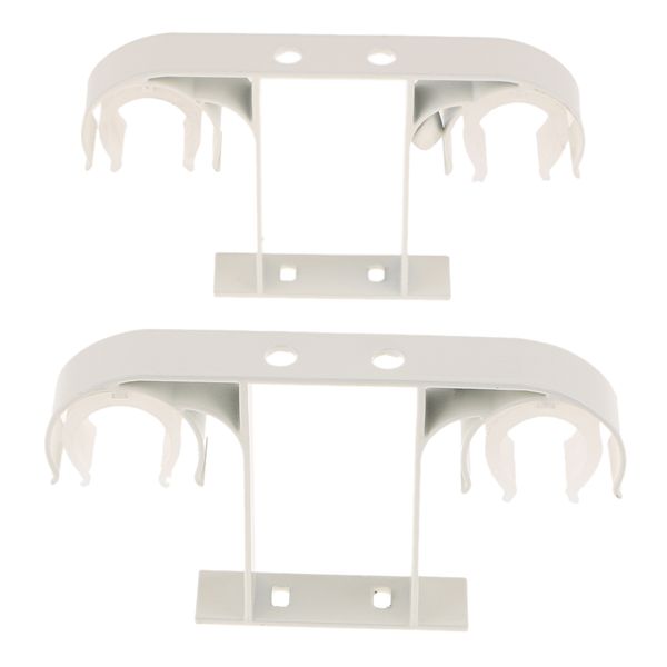 

2 piece aluminum alloy double curtain rod bracket holder ceiling mounted